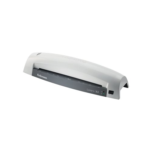 The Fellowes Lunar A3 Laminator is a low-cost, high performance laminator designed for occasional use in the office or home. Warming up in just six minutes, and laminating at 30cm per minute, the Lunar can quickly apply a double-sided protective coating to posters, signs and photographs in pouches up to 80 micron thick. It's designed to be 100% jam-proof when used with Fellowes pouches, and includes a release trigger to quickly fix problems if things do go wrong.