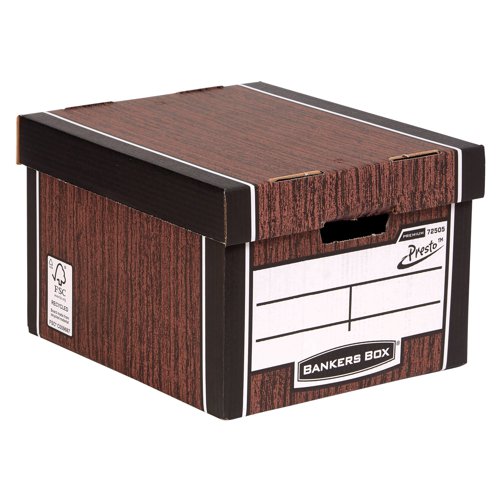 Bankers Box Premium Classic Box Wood Grain (Pack of 5) 7250513