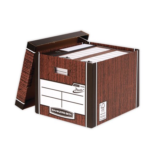 Bankers Box Premium Tall Box Woodgrain (Pack of 5) 7260520 BB57829 Buy online at Office 5Star or contact us Tel 01594 810081 for assistance