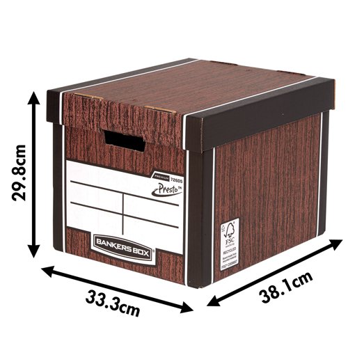 Bankers Box Premium Tall Box Woodgrain (Pack of 5) 7260520 BB57829 Buy online at Office 5Star or contact us Tel 01594 810081 for assistance