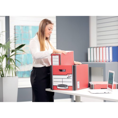Bankers Box Premium Tall Box Red (Pack of 5) 7260706 BB57831 Buy online at Office 5Star or contact us Tel 01594 810081 for assistance