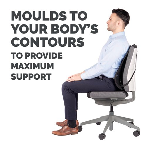 This Fellowes Office Suites back support features a full back design with mesh fabric for comfort. Suitable for use on most chairs, the tri-tensioning, elastic web attachment provides a fixed, secure position. This black back support measures W450 x D160 x H500mm.