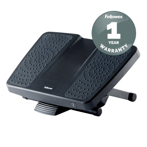 This Fellowes Professional Series Ultimate Footrest features an innovative scissor motion height adjustment with three platform height settings of 100mm, 135mm and 165mm. The foot support also features a massage surface and rocking motion to aid comfort and circulation.
