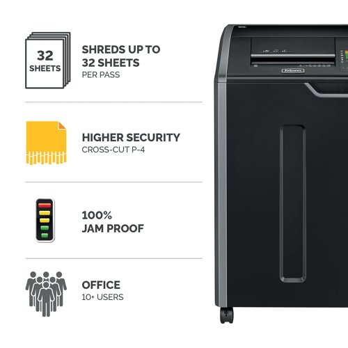 Fellowes Powershred 425Ci Cross Square Cut Shredder 4698001 - Fellowes - BB62732 - McArdle Computer and Office Supplies