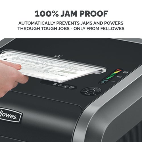 To securely dispose of sensitive data, trust in the Fellowes 225Ci Cross-Cut Shredder. This capable device cross-cuts up to 24 sheets at once into 3.9x38mm particles, making it significantly more difficult for thieves to steal confidential information. This shredder is designed to be extra safe, stopping immediately if hands get too near the shredding mechanism. It is also designed to work silently, meaning that you don't have to disrupt an entire office when using it.
