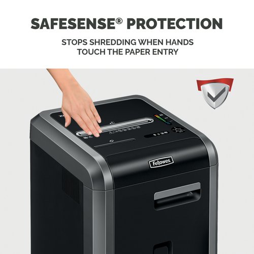 To securely dispose of sensitive data, trust in the Fellowes 225i Strip-Cut Shredder. This capable device cuts 20-22 sheets at once into 5.8mm strips, making it harder to steal confidential data. This shredder is designed to be extra safe, stopping immediately if hands get too near the shredding mechanism. It is also designed to work silently, meaning that you don't have to disrupt an entire office when using it.