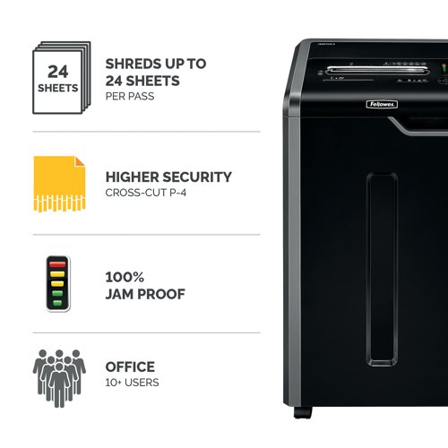 Powershred 325Ci Cross Square Cut Shredder - Fellowes - BB64371 - McArdle Computer and Office Supplies