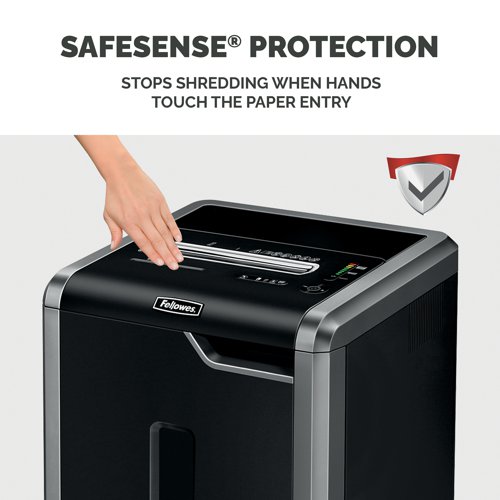 The Fellowes Powershred 325i Strip-Cut Shredder really packs a punch, powering through up to 26 sheets of paper at a time as well as staples, credit cards, paper clips, CDs and DVDs. A sleek and stylish shredder with clever safety and energy-saving features, this is the perfect addition to any small office environment. The huge capacity 83 litre pull-out bin, 240mm throat width and patented 100% Jam-Proof System ensure continuous shredding without jamming or overfilling.
