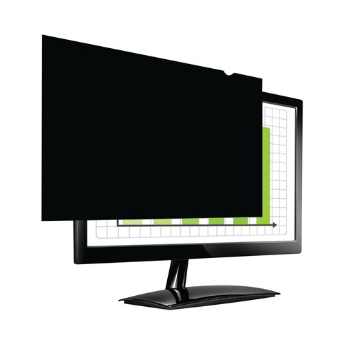 BB69214 | For workplaces where confidential information is used, this privacy filter uses clever technology to darken screens when viewed from a 30 degree side angle, while keeping the screen clear from a straight-on view. The filter also protects your screen from scratches and finger prints and can be reversed to reduce screen glare.