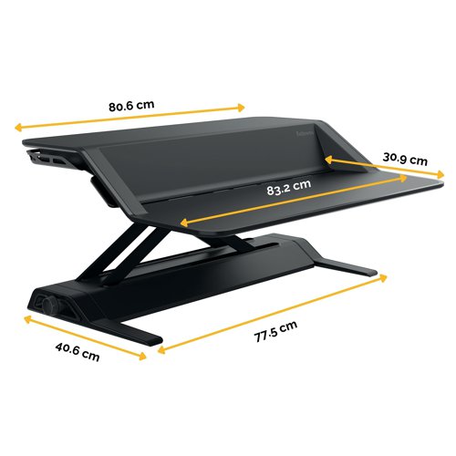 Add movement to your day to help you work and feel better with this next generation sit-stand workstation. With over 22 varying height adjustments as well as a 'flush-to-desktop' position, the workstation is stable at every setting for use with many different users and many different working styles. Also, two work surfaces offer generous, useful space to hold all of your essential desk accessories. Smooth Lift Counterbalance Technology and ergonomic handles make height adjustment easy, whilst intuitive cable management and a charging device slot provide convenient screen viewing at every height.