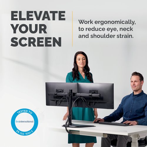 Fellowes Professional Series Free Standing Dual Horizontal Monitor Arm 8043701 BB72800 Buy online at Office 5Star or contact us Tel 01594 810081 for assistance