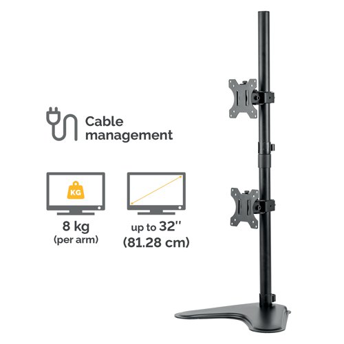 Fellowes Professional Series Free Standing Dual Vertical Monitor Arm 8044001 BB72806 Buy online at Office 5Star or contact us Tel 01594 810081 for assistance