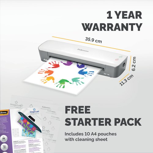 Fellowes Ion Laminator A4 White/Grey 4560401 BB75284 Buy online at Office 5Star or contact us Tel 01594 810081 for assistance
