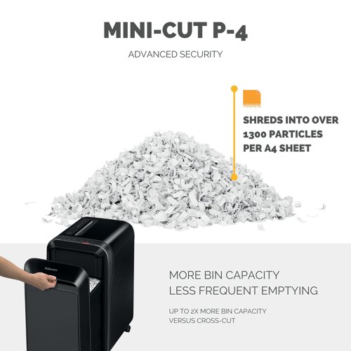 This next generation shredder offers unmatched productivity and a 100% jam proof performance. The Intellibar responsive technology provides in-use feedback that maximises the shredder's performance. It prevents interruptions by indicating when the bin and sheet capacity is nearing the limit, or when the run time is close to being reached. For extra security, it shreds each sheet of A4 paper into over 1,000 particles. For safety, the SafeSense Technology stops the machine when hands touch the paper entry and the sleep mode automatically powers down the shredder after periods of inactivity. It has a 20-sheet shredding capacity and 30-litre pull-out bin.