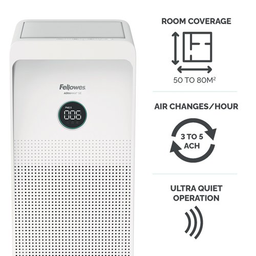 Keep your rooms allergen free with this AeraMax SE air purifier from Fellowes. This model actively captures up to 99.95% of airborne particles as small as 0.1 microns, including allergens, such as pollen, dust and pet dander. The pre-filter removes visible airborne particles, the carbon air filter actively removes pet odours, smoke odours, and volatile organic compounds. The AeraSmart Sensor monitors air quality and automatically adjusts the fan speed to keep your air purified. With a three speed fan with 24-hour, ultra-quiet operation. Maintains the air quality of large rooms, meeting halls and other shared spaces. Designed and engineered for long term use backed with a 3 year warranty. 65 GBP / 75 Euros Cashback claim at www.fellowes-promotion.com.