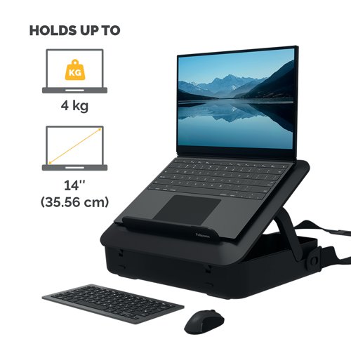 Fellowes Breyta Laptop 2 in 1 Carry Case/Laptop Riser Black 100016564 BB79486