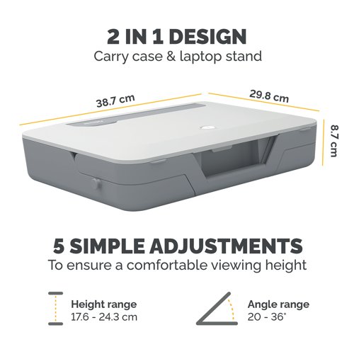 Fellowes Breyta Laptop 2 in 1 Carry Case/Laptop Riser White 100016565 - Fellowes - BB79488 - McArdle Computer and Office Supplies