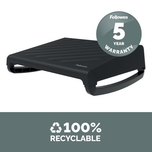The Fellowes Breyta Footrest has a large platform with 3 height adjustments to ensure ergonomic positioning while the rocking option increases movement and circulation. The legs clip in underneath the platform when not in use for easy storage.