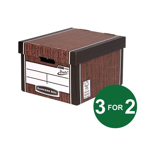 Fellowes Bankers Box Premium Presto Woodgrain (Pack of 30) 3 For 2