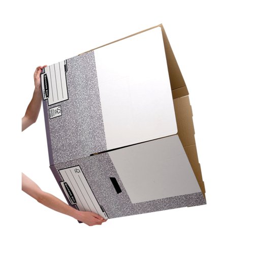 Fellowes Bankers Box System Flip Top Storage Box Grey (Pack of 10) 01815 - Fellowes - BB88539 - McArdle Computer and Office Supplies