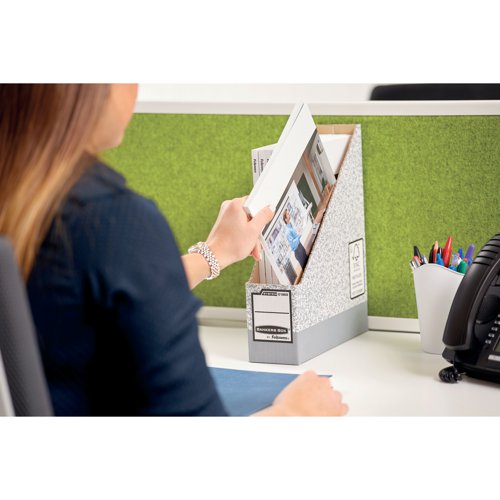 Fellowes Bankers Box Prem Magazine File Grey/White (Pack of 10) 186004 BB88551