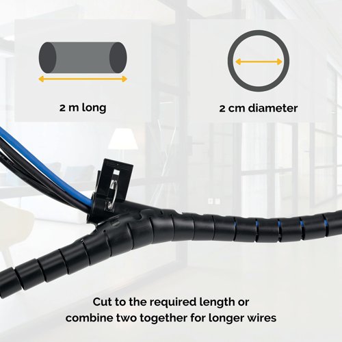 Trailing wires around your home or office can cause a tripping hazard leading to injury. The Fellowes Cable Zip is ideal for tidying up unsightly loose cabling as well as organising them by type for straightforward operations. Uses a simple applicator tool to slide along the cable bundle with a zipper like action, making it quick and simple for any user to organise cables. The Cable Zip allows easy access to the cable along its entire length in case of repairs and is fully re-useable should you need to re-distribute cabling.