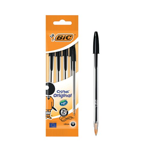 Bic Cristal Medium Ballpoint Pen Medium Black (Pack of 40) 8308591 BC01023 Buy online at Office 5Star or contact us Tel 01594 810081 for assistance