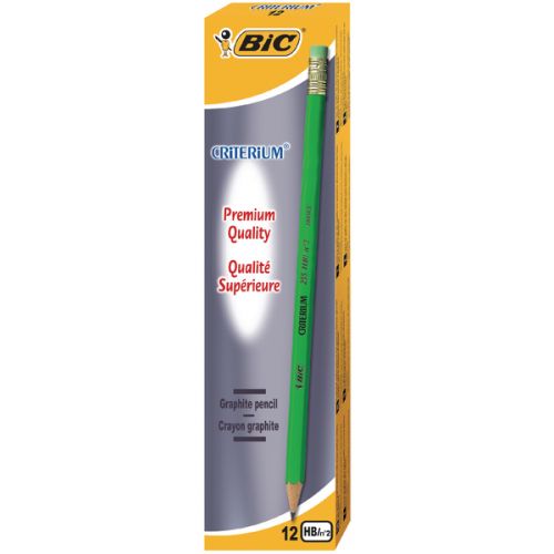 Bic Criterium Graphite HB Pencil Eraser Tip (2 Packs of 12) 857603