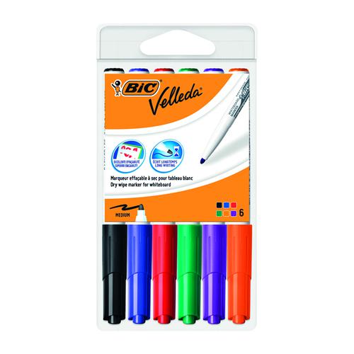 Bic Velleda 1741 Drywipe Marker Assorted (Pack of 6)1199005746