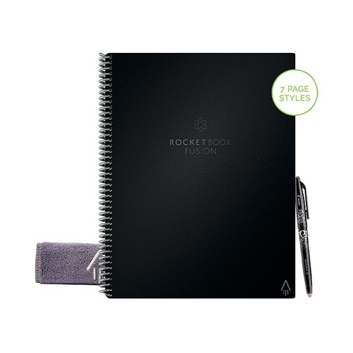 Rocketbook Fusion Set Reusable A4 Notebook Black 505467