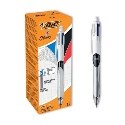 Bic 4 Colours Ballpoint Pen and Mechanical Pencil (Pack of 12) 942104