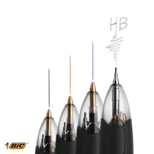 Bic 4 Colours Ballpoint Pen and Mechanical Pencil (Pack of 12) 942104 - Bic - BC44955 - McArdle Computer and Office Supplies