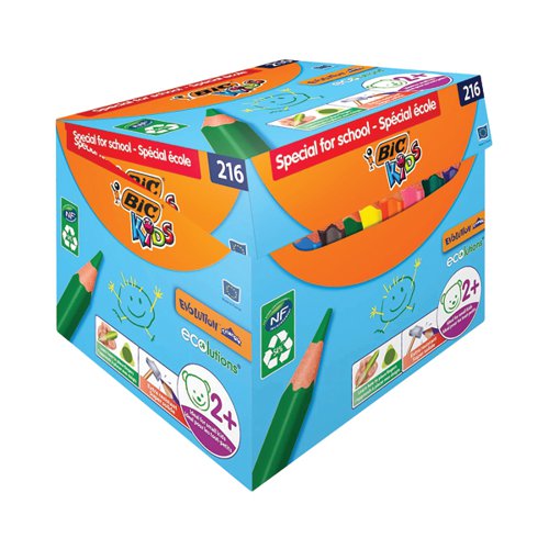 Bic Kids Eco Triangle Colouring Pencils Assorted (Pack of 216) 944077