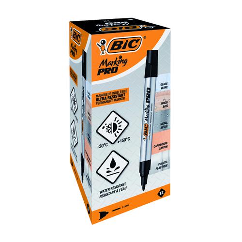 Bic Marking PRO Permanent Marker Black (Pack of 12) 964800