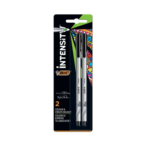 Bic Intensity Fineliner Pen Medium Tip Black (Pack of 2) 964823
