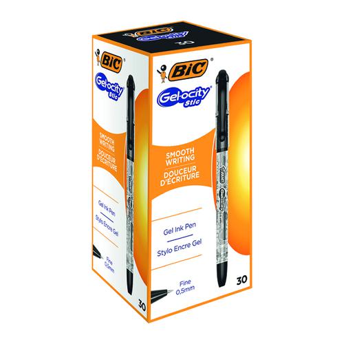 Bic Gelocity Gel Ink Pens 0 5mm Black Pack Of 30 Cel1010266