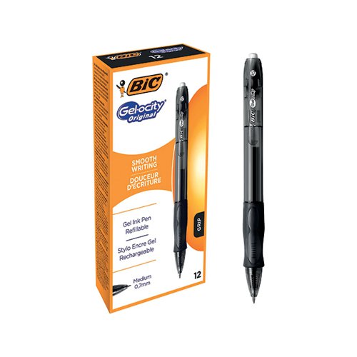 Bic Gel-ocity Original Gel Pen Medium Black (Pack of 12) 829157 BC60065 Buy online at Office 5Star or contact us Tel 01594 810081 for assistance