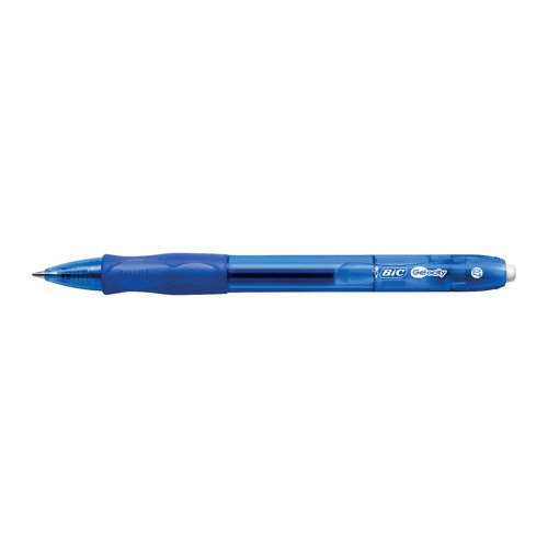 This Bic Gel-ocity Original Gel Pen features ultra smooth gel ink for even, controlled writing. The pen also features a convenient retractable design and shaped, contoured grip for comfort, even over longer periods of writing. The medium 0.7mm tip writes a 0.35mm line width and the barrel is translucent for monitoring remaining ink levels. This pack contains 12 blue pens.