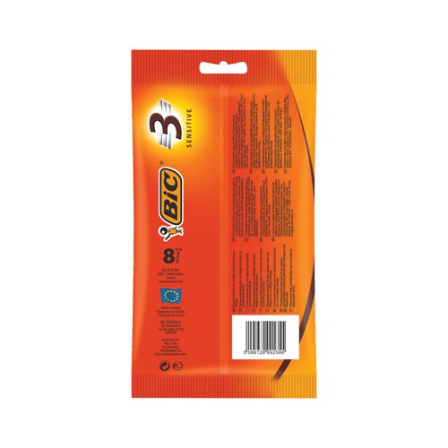 BIC 3 Sensitive Razor Pouch (Pack of 8) 872874 - Bic - BC72874 - McArdle Computer and Office Supplies