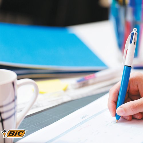 BC90771 Bic 4 Colour Retractable Ballpoint Pen Blister (Pack of 10) 8032232