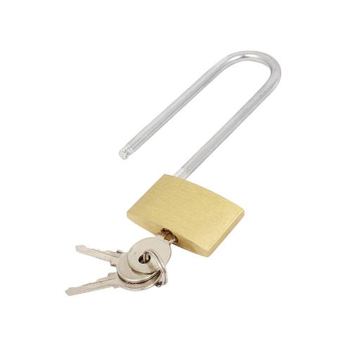 Brass Padlock Long Shackle (Shackle 60mm x 20mm, Body 40mm x 30mm) 041647