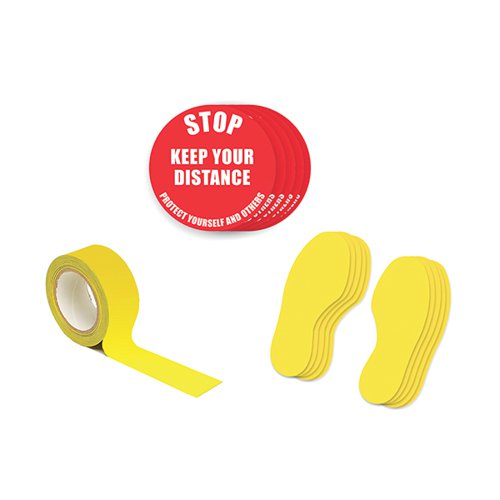 Social Distance Marker Kit Stop Keep Your Distance 1A SDKIT1A Floor Paint & Tape BEA40244