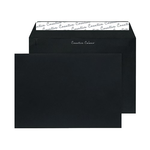 C5 Wallet Envelope Peel and Seal 120gsm Jet Black (Pack of 250) 314 Plain Envelopes BLK93027
