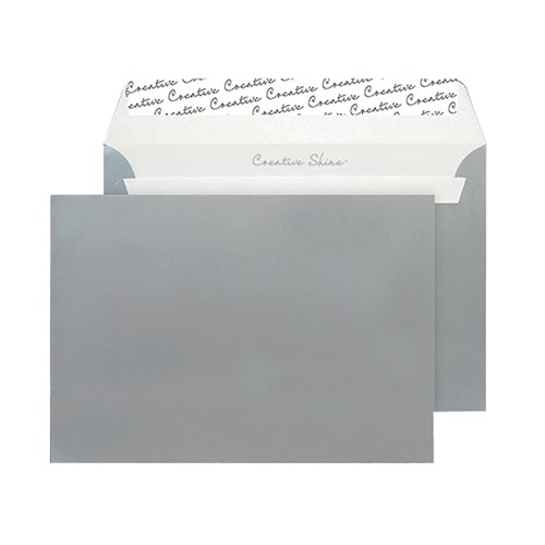 C5 Wallet Envelope Peel and Seal 130gsm Metallic Silver Black 312 Pack of 250