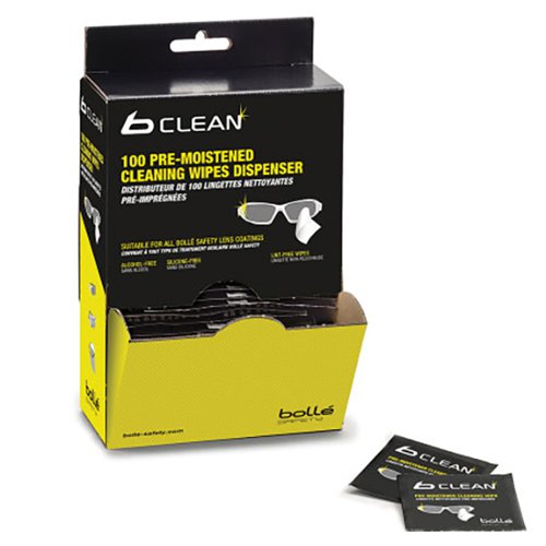 BOL00985 Bolle Safety Glasses Glasses Lens Cleaning Wipes B100 (Pack of 100)