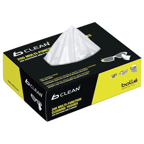 BOL00988 Bolle Safety Multifunction Dry Cleaning Tissues (Pack of 200)