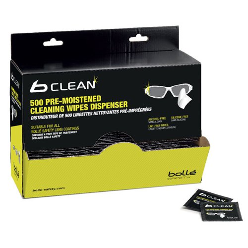 BOL00993 Bolle B500 Lens Cleaning Wipes (Pack of 500)