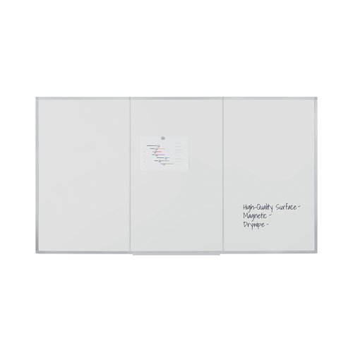 Bi-Office Outsize Magnetic Whiteboard Aluminium Frame 1800x1000mm MA2297510014 Drywipe Boards BQ11534