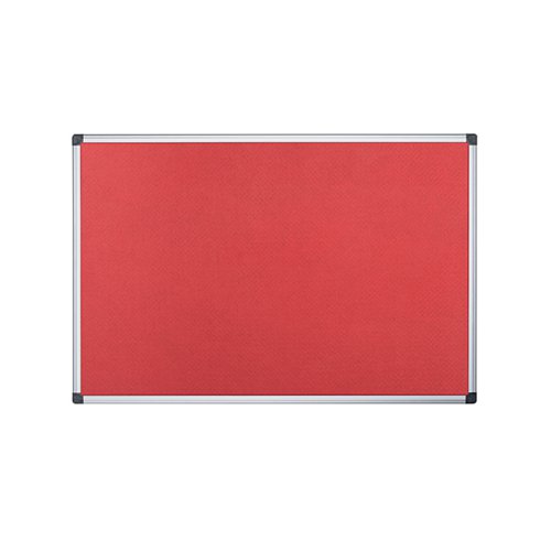 Bi-Office Aluminium Trim Felt Notice Board 1200x900mm Red FA0546170