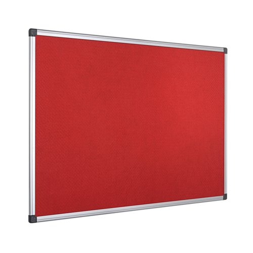 Bi-Office Aluminium Trim Felt Notice Board 1200x900mm Red FA0546170 - BQ35546